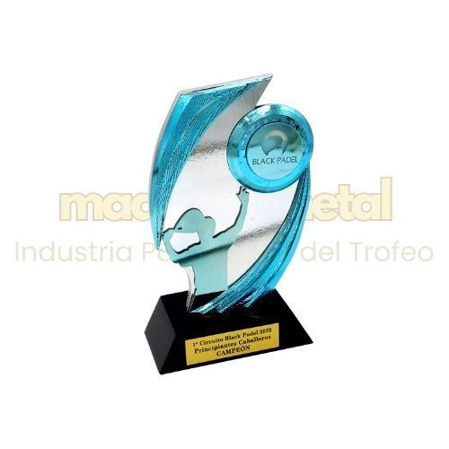 Imagen de Trofeo de Padel en fibra de madera ecológica con 
alegoría 3d - M1.5813